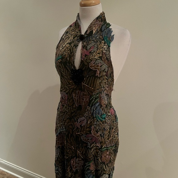 Elegant Multicolor Halter Dress - Picture 2 of 5